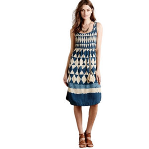 Anthropologie Maeve pattern dress Castalia Geometric Dyed
